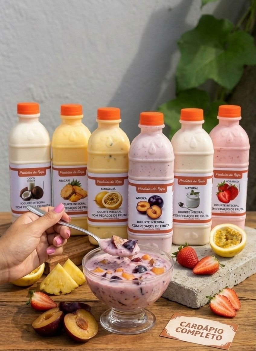 Iogurte Integral - Todos os 6 sabores disponíveis